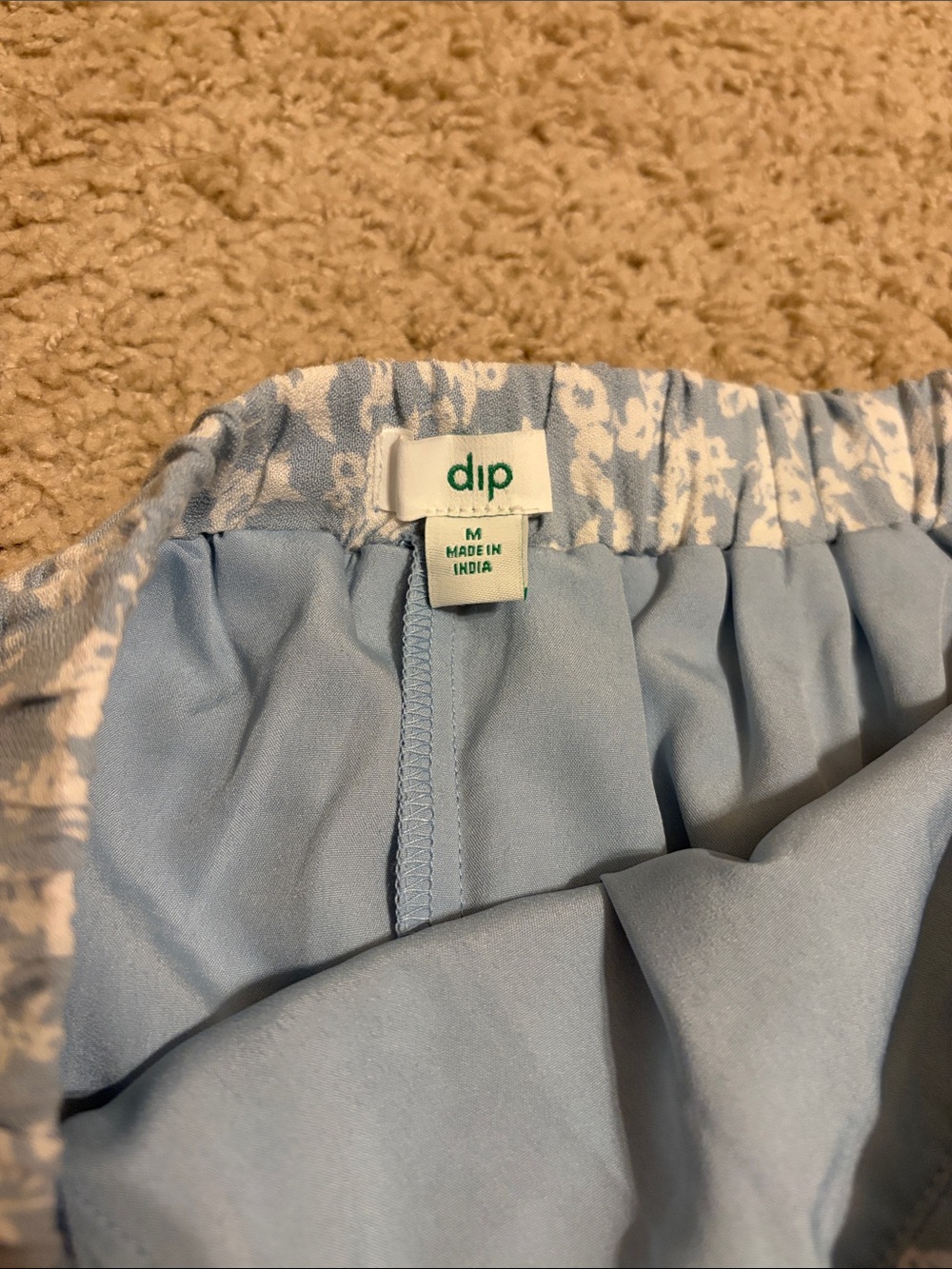 Light Blue Floral Midi Skirt - Picture 3 of 5